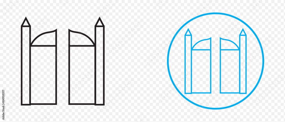 Obraz premium Professional and automatic gate line icon. vector illustration.