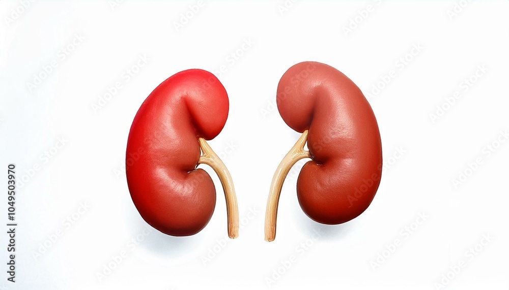 Two red kidneys on white Two red kidneys on white