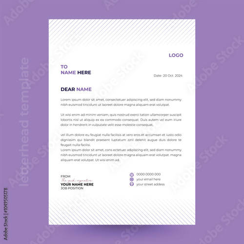 Professional clean corporate letterhead template design, Modern letterheads design template