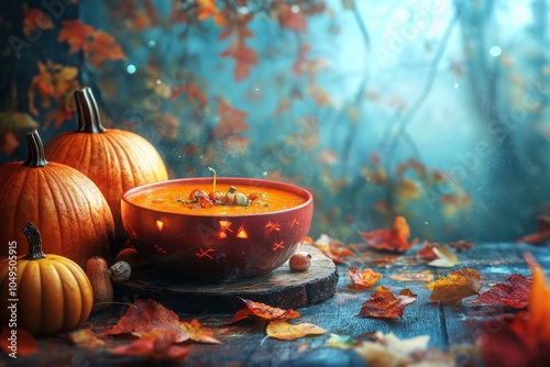 Pumpkin Soup with background 