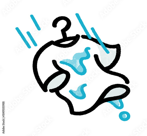 雨に濡れた洗濯物
