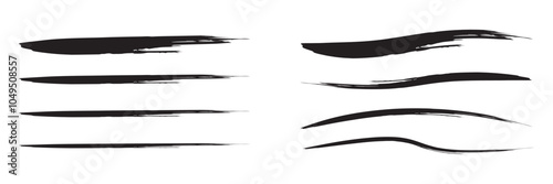 Set of vector paint brush stroke .  Monochrome Stroke Vector on isolated background eps 10.