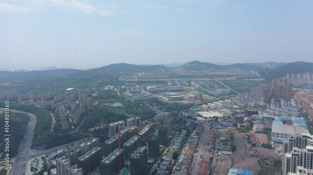 Aerial view of the coastal scenery in Dalian, China Aerial view of the coastal scenery in Dalian, China