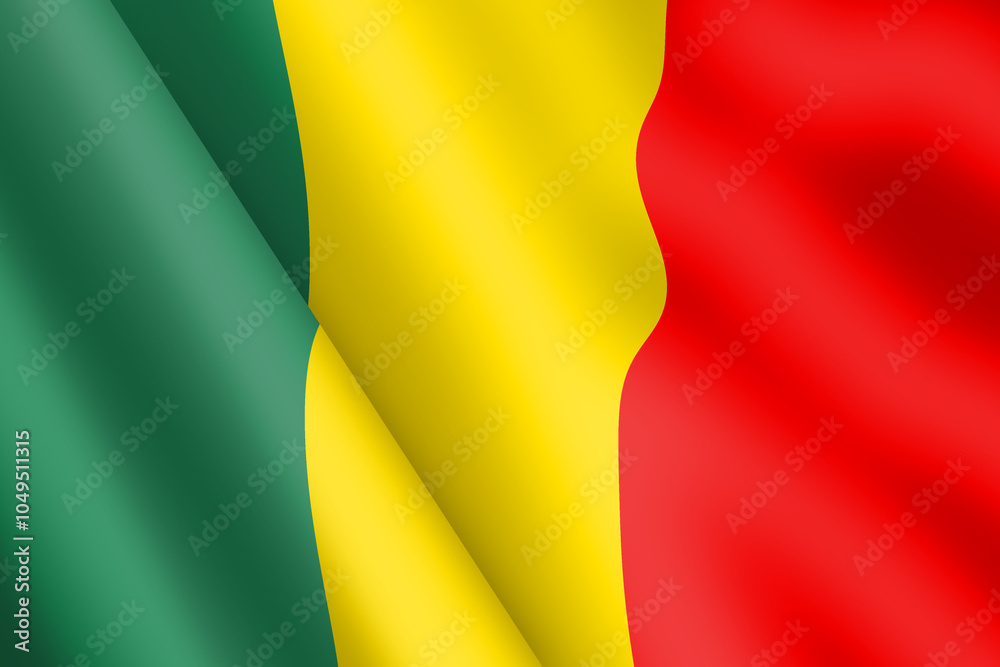 Fototapeta premium A Mali waving flag 3d illustration