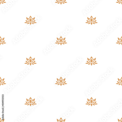 gold lotus seamless pattern. design for background, wallpaper, carpet, clothing, batik, textile, embroider, sarong, interior decoration, floor, curtain, print