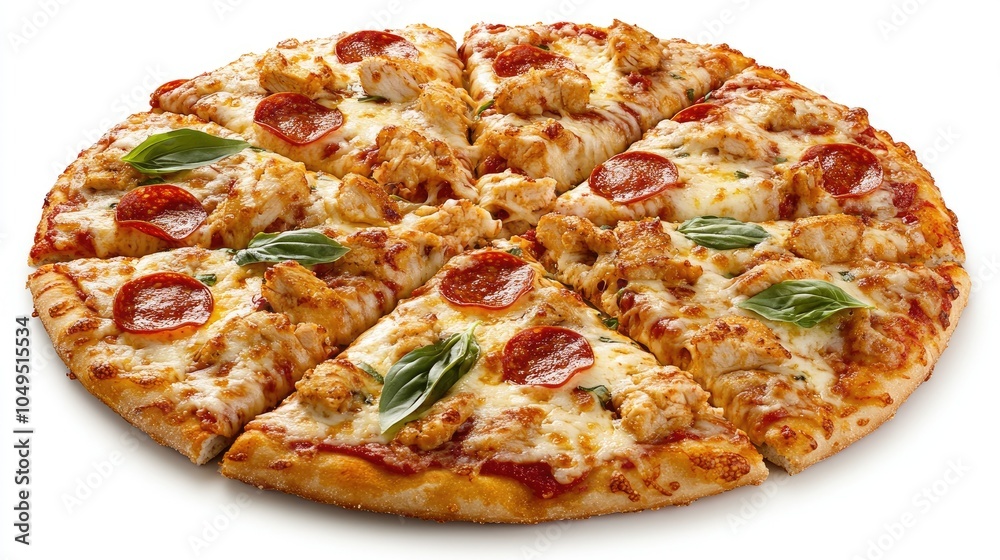 Delicious Pepperoni and Chicken Pizza Slice Collection Delicious Pepperoni and Chicken Pizza Slice Collection