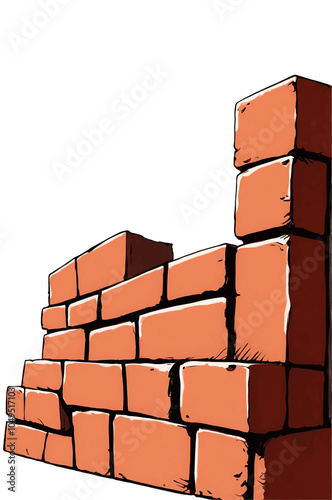 red bricks sketch illustration design isolated transparent background png .png