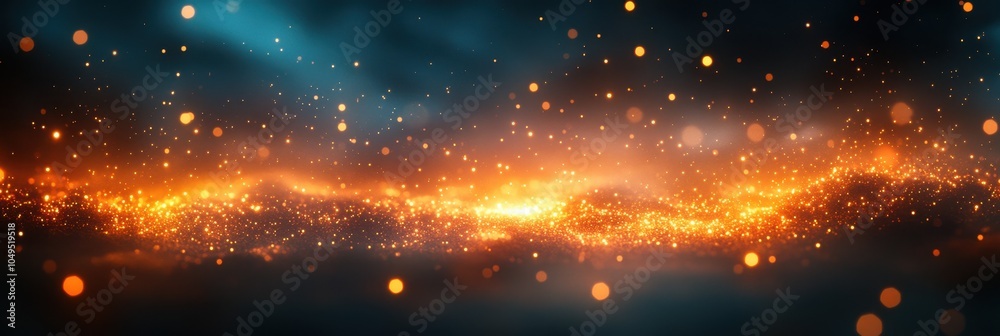 Fototapeta premium Twinkling Soft Lights at Dusk, a serene evening scene with gentle illumination creating a dreamy atmosphere, evoking calm and tranquility