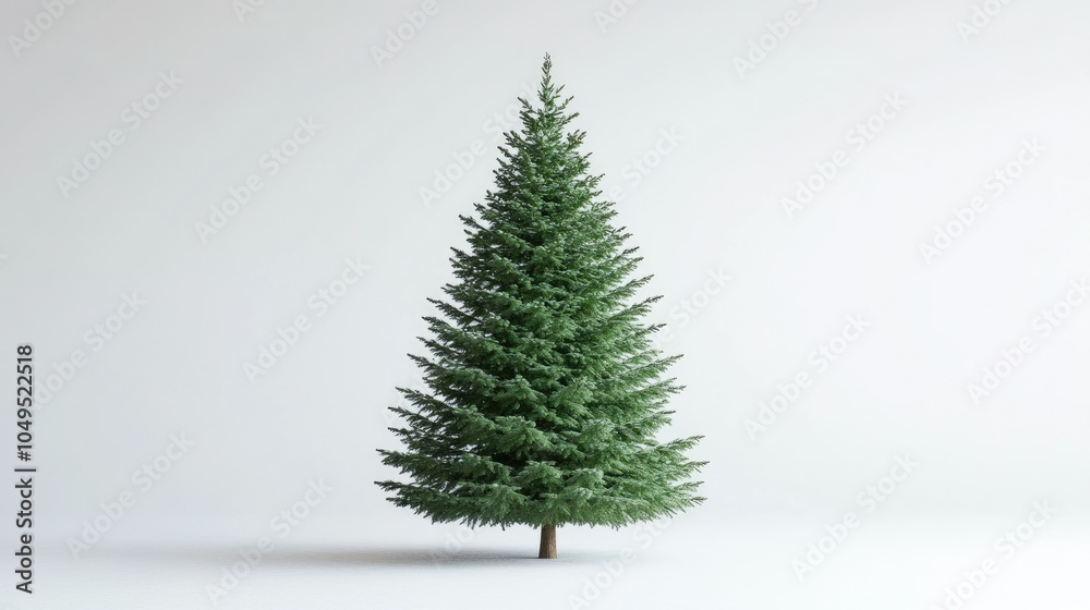 Fototapeta premium Undecorated natural Christmas tree, ready for ornaments, isolated on a clear background