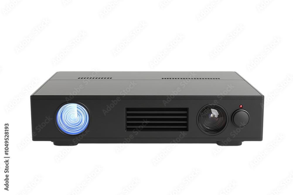 Fototapeta premium Sleek and Powerful Home Entertainment Media Receiver with Glowing Indicator Light