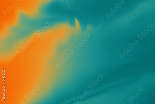 The abstract background is a orange to yellow blue green teal gradient for commercial use