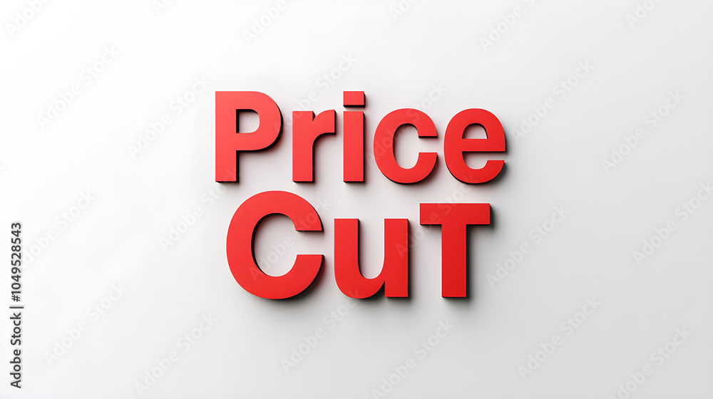 Price Cut designed red letters Price Cut designed red letters