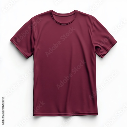 Realistic high quality burgundy tshirt mockup isolated