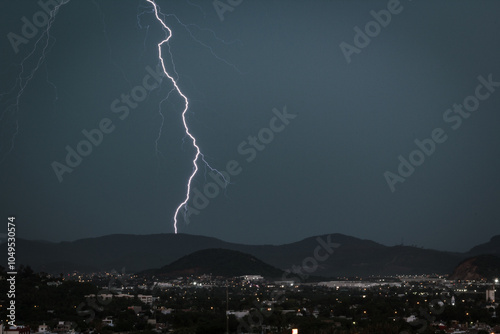 lightning over the city