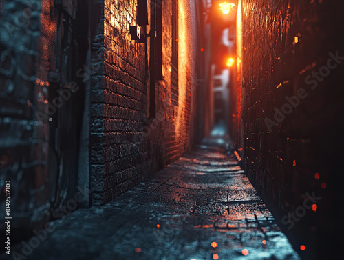 Haunted Alleyway Background with Whispers in the Dark photo