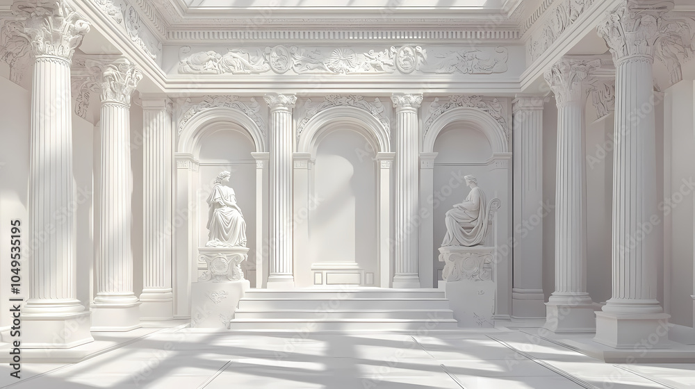 Podium in ancient greek mythology style interior design - ai. beautiful simple ai generated image in unique. Greek Mythological Frescoes. Illustration Podium in ancient greek mythology style interior design - ai. beautiful simple ai generated image in unique. Greek Mythological Frescoes. Illustration