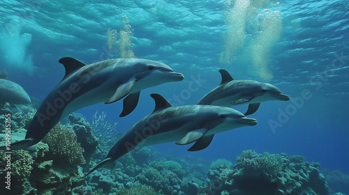 Wallpaper Mural a dolphin gracefully leaping through the water, with a vibrant sunset in the background.	 Torontodigital.ca