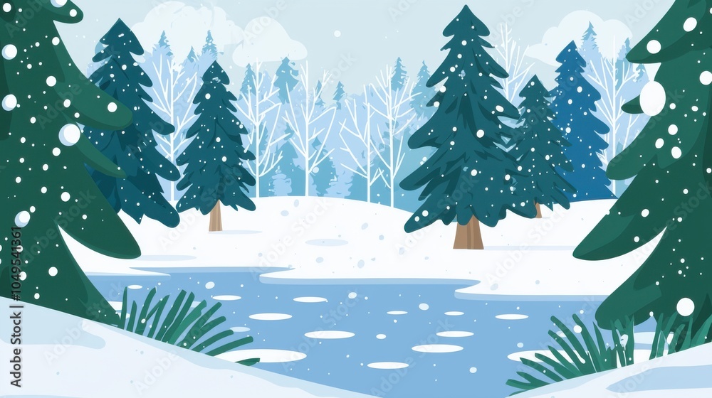 Obraz premium Tranquility of the Winter Forest