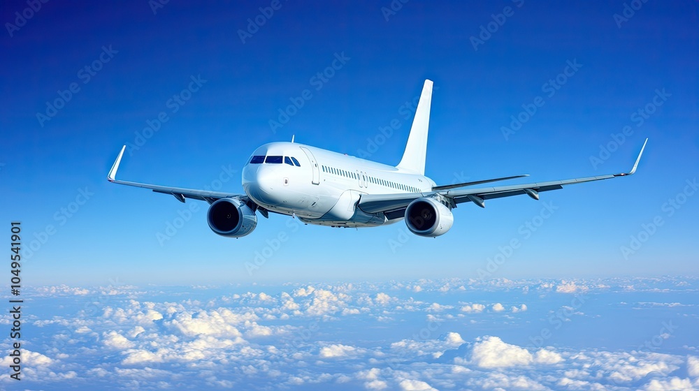 A jetliner soaring through a clear sky, with its engines humming and the vast blue horizon stretching endlessly ahead. A jetliner soaring through a clear sky, with its engines humming and the vast blue horizon stretching endlessly ahead.
