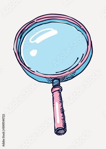 Colorful magnifying glass illustration