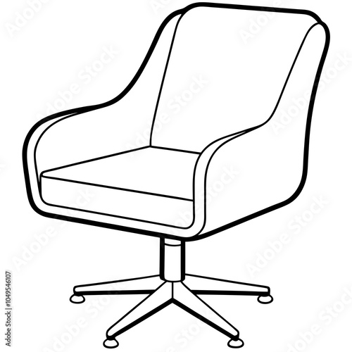 Swivel Chair vector illustration  line art