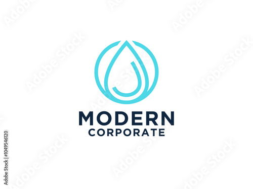 Free Download Water Logo. Blue Motion Water Drop Icon with Circle Shape isolated on White Background. Usable for Business, Science, Healthcare, Medical and Nature Logos. - GFXLoad