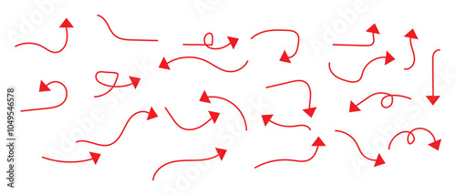 hand drawn Arrow set icon. long line arrow vector. flat style Arrow symbol. simple Arrow icon on a white background.