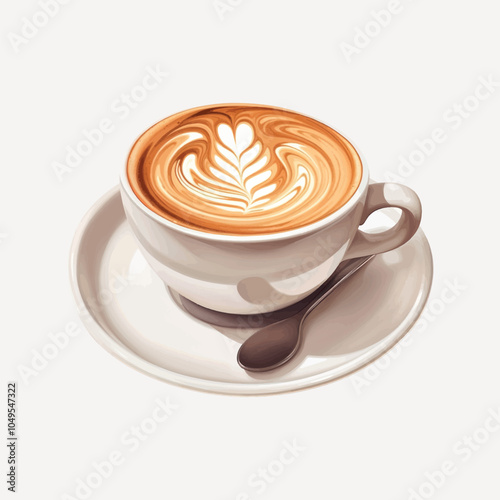 Artistic latte with intricate design