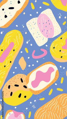 Colorful abstract pastry pattern