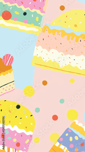 Colorful abstract cake patterns