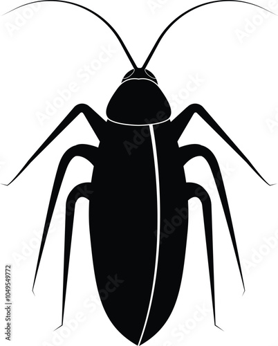 Vector icon of cockroach. Cockroach silhouette icon illustration