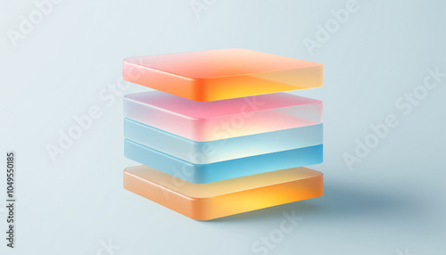 stack of colorful sponges - illustrations depicting a 3d realistic layer icon