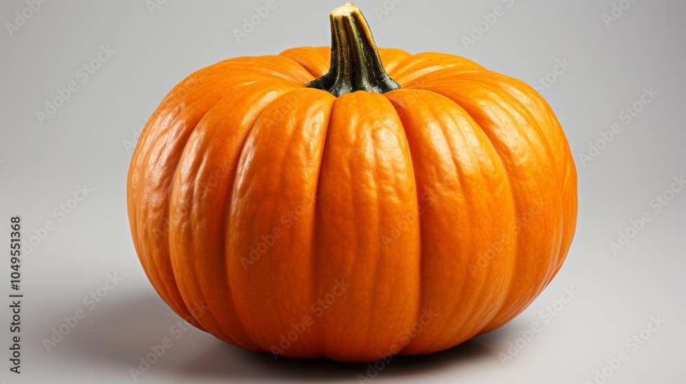 Obraz premium A large orange pumpkin with a green stem
