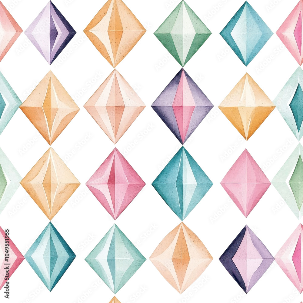 Watercolor style seamless diamond pattern, isolated on a white background. cutout png Watercolor style seamless diamond pattern, isolated on a white background. cutout png