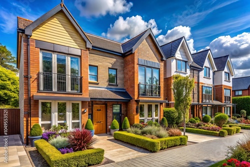 Contemporary Semi-Detached Houses in South East England's Town Centre: Modern Architecture and Urban Living photo