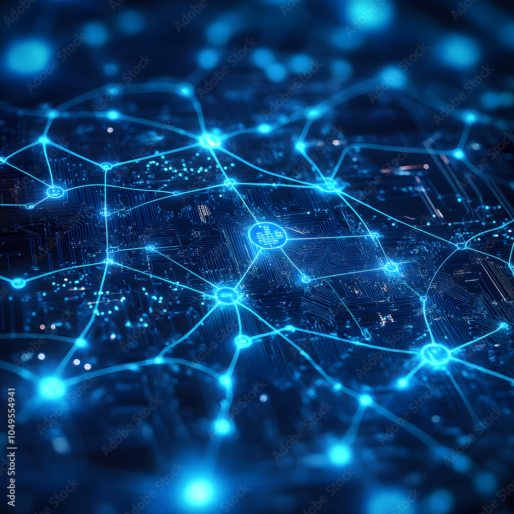 Obraz premium Abstract Electric Machine Learning Pattern Visualization