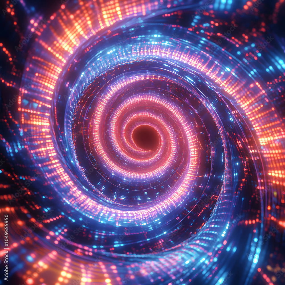 Abstract Neon Holographic Spiraling Circuit Design Abstract Neon Holographic Spiraling Circuit Design