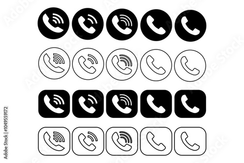 Telephone icon, contact icon set collection vector design 