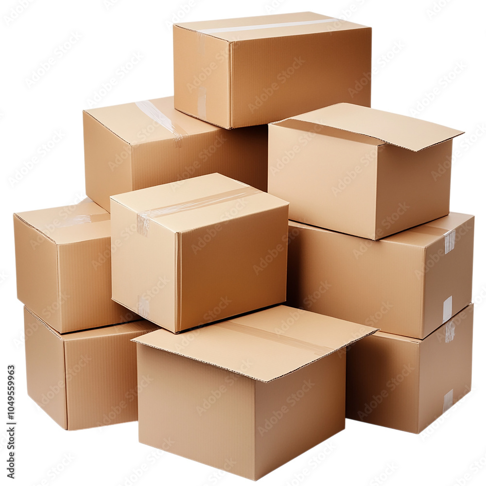 Stacks of Cardboard Boxes for Moving or Shipping Stacks of Cardboard Boxes for Moving or Shipping