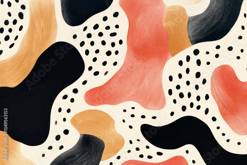 Wallpaper Mural Abstract organic shapes pattern Torontodigital.ca