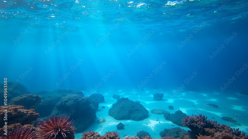 Fototapeta premium Light and shadow of the underwater world