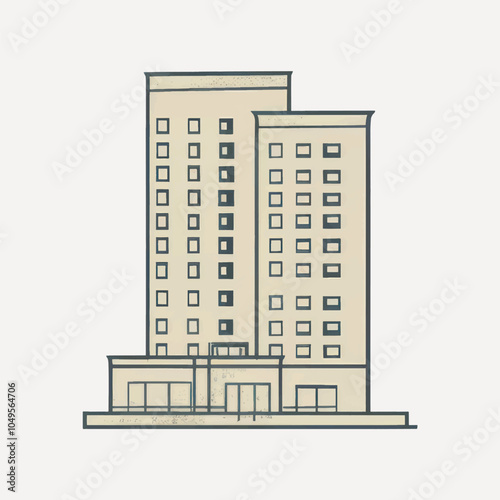 Modern high-rise building illustration