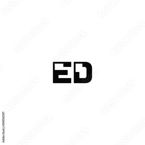 ED monogram logo design letter text name symbol monochrome logotype alphabet character simple logo