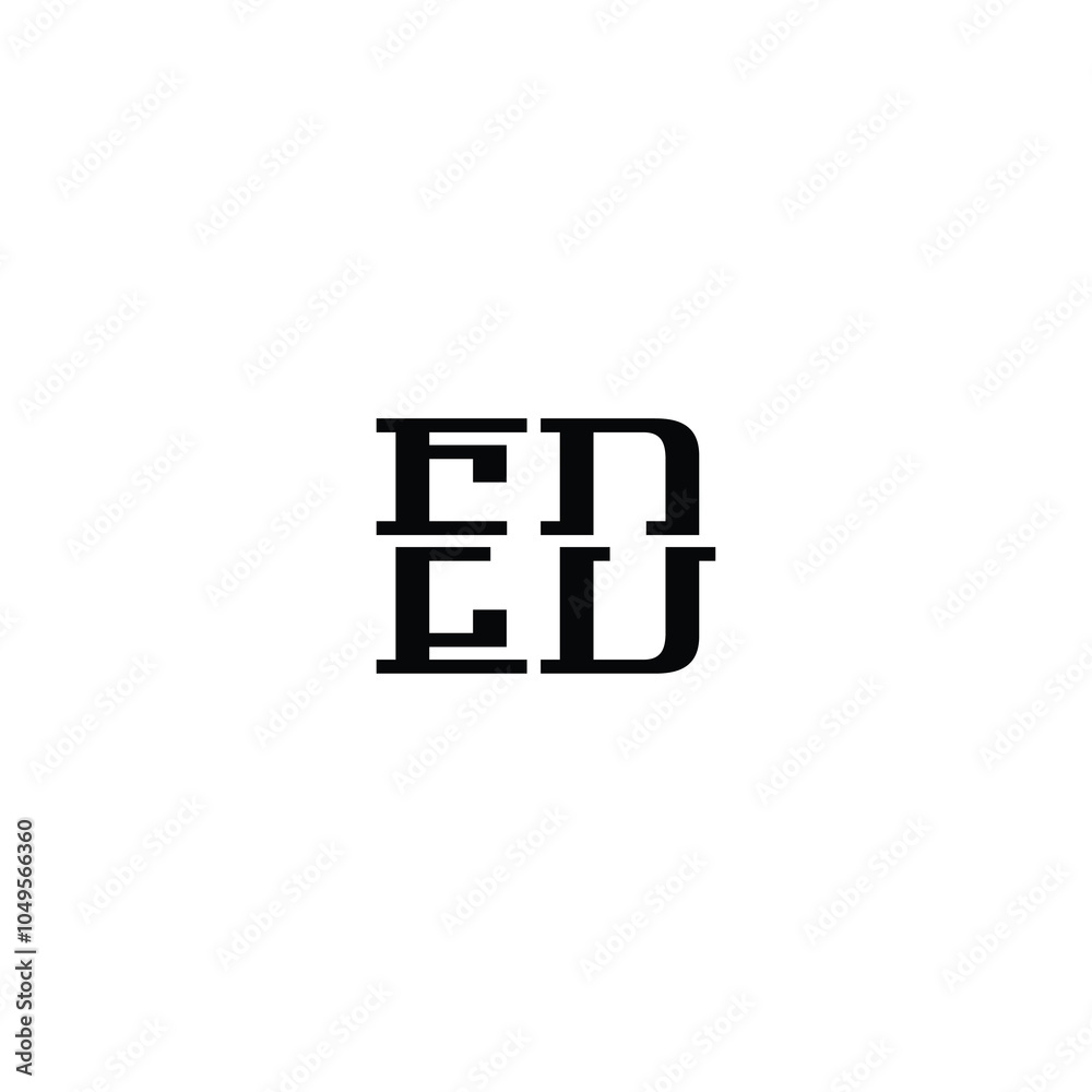 Obraz premium ED monogram logo design letter text name symbol monochrome logotype alphabet character simple logo