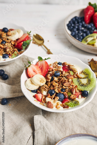 Fruit medley and cereal for a balanced meal