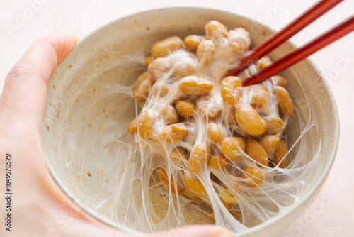 Natto and chopsticks