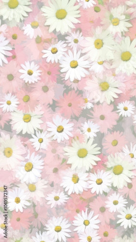 Pastel daisy floral pattern
