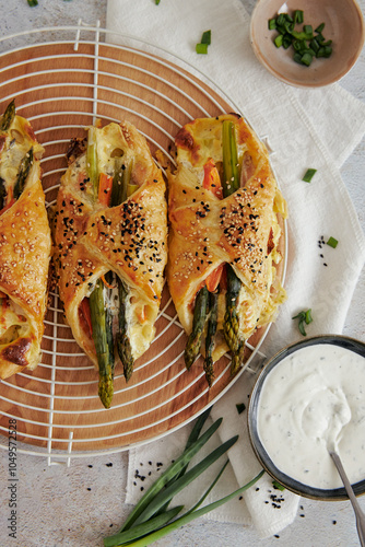 Freshly Baked Asparagus Rolls