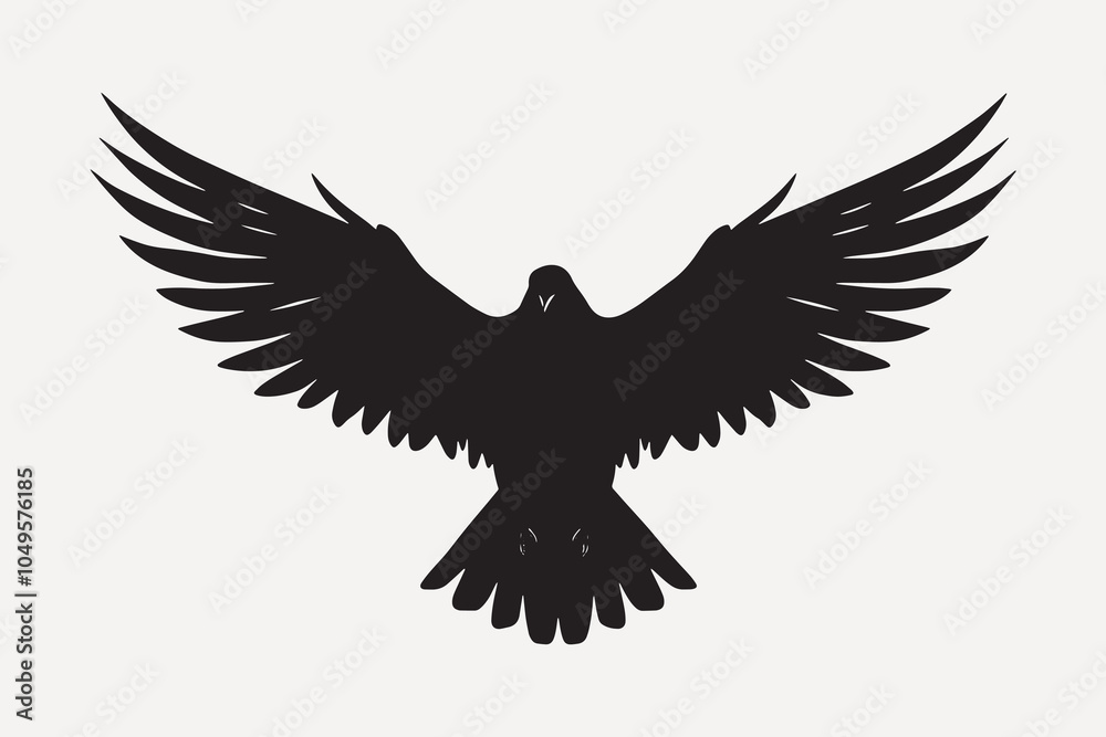 Obraz premium Black bird silhouette vector illustration