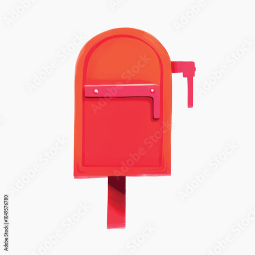 Red mailbox with flag